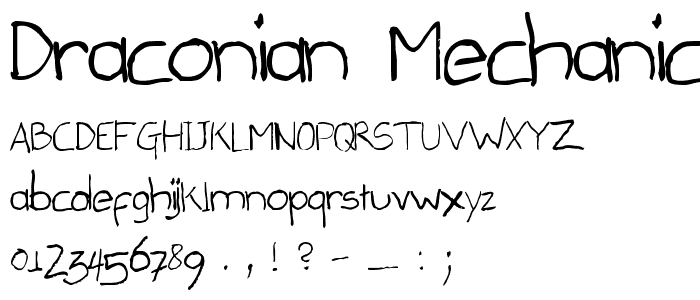 Draconian Mechanical Pencil font